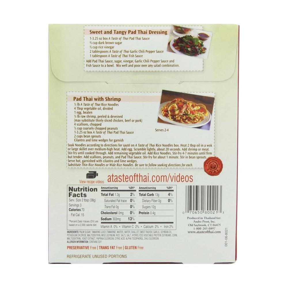 A Taste of Thai Pad Thai Sauce Packets 325 oz 12 pk - Whlsome - Noodles