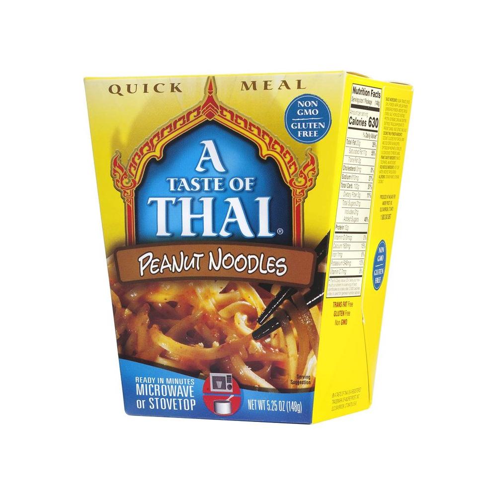 A Taste of Thai Peanut Noodles 525oz Pack of 6 Heat Eat Instant Noodles Flavored with Classic Thai Sauce GlutenFree Ideal Vegan Meal Perfect Side for Chicken Fish Meat Entrees - Whlsome - Noodles