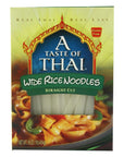 A Taste of Thai Wide Rice Noodles 16oz Pack of 6 Use in Stirfries Soups Stews Great Side Dish or Vegan Meal Glutenfree No Preservatives No Trans Fats No MSG - Whlsome - Noodles