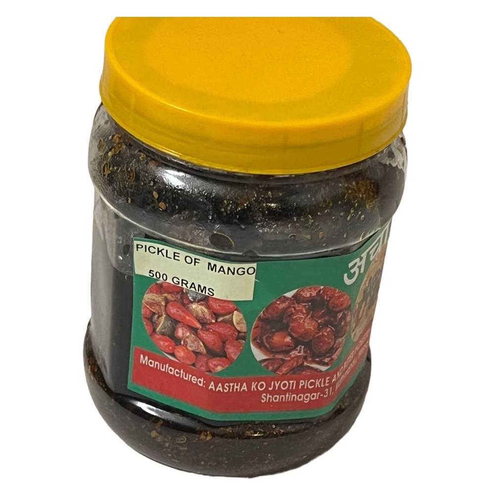 Aap Mango Pickle Sundried Unriped Mango Natural Typical Nepali Flavor Spicy Sour Dried Mango Achar Pickles 500Grm By QT Shopping - Whlsome - Pickle & Relishes