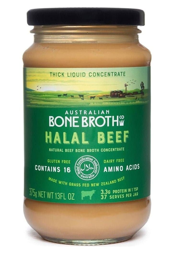 ABBCo Halal Beef Bone Broth Concentrate - Beef Flavor Goodness 100% New Zealand Grass - Fed - Healthy, Nutritious & Delicious Halal Broth - Rich in Collagen and 16 Key Amino Acids - Whlsome - Soups & Broth