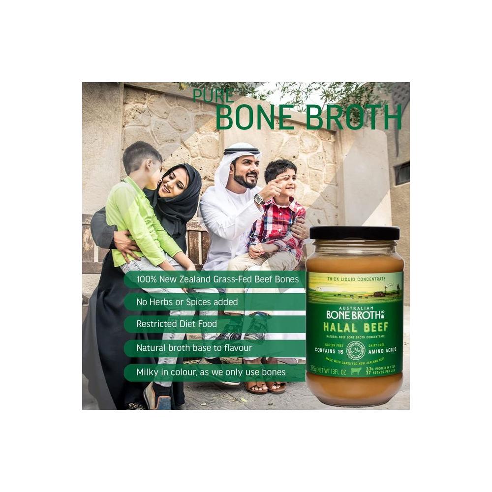 ABBCo Halal Beef Bone Broth Concentrate - Beef Flavor Goodness 100% New Zealand Grass - Fed - Healthy, Nutritious &amp; Delicious Halal Broth - Rich in Collagen and 16 Key Amino Acids - Whlsome - Soups &amp; Broth