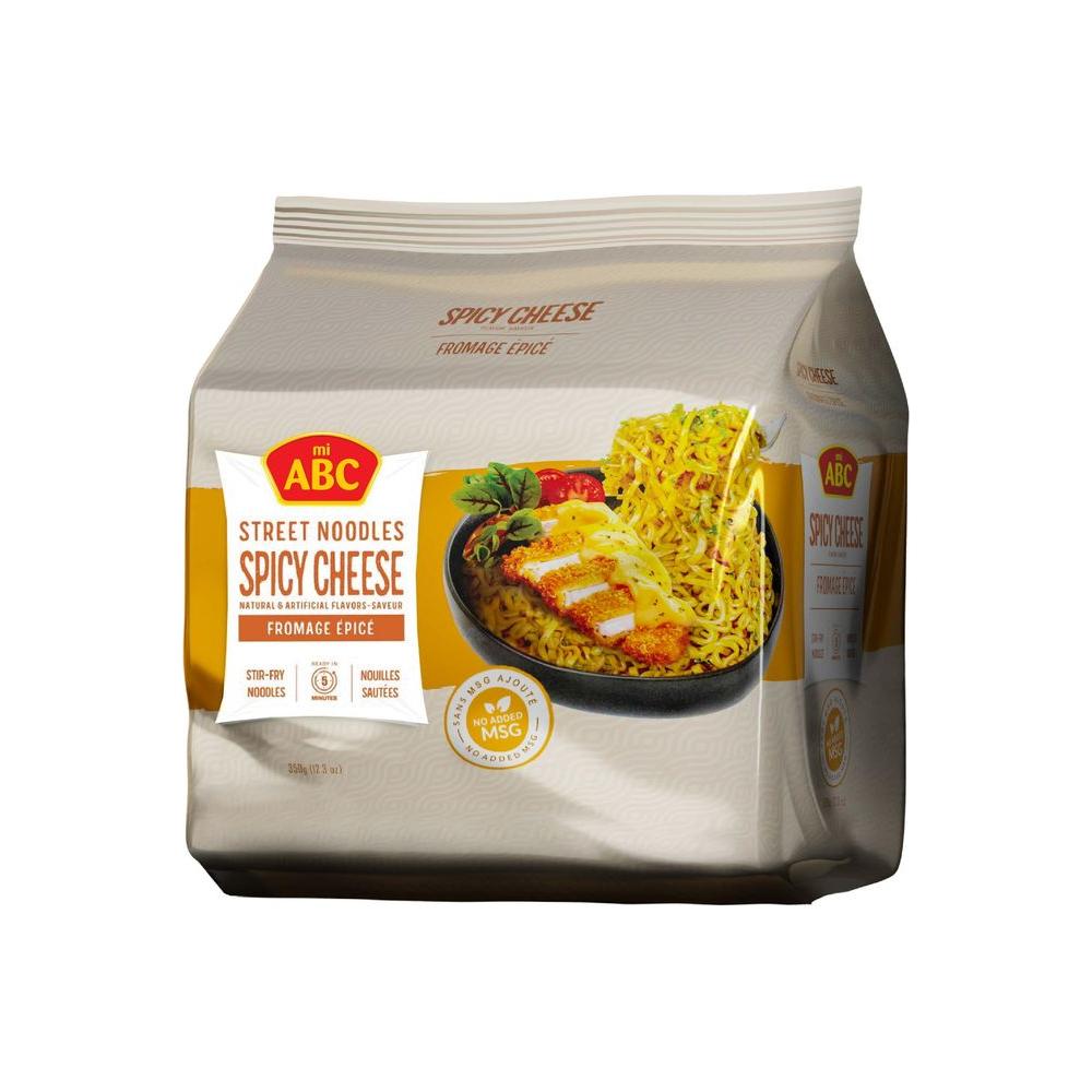 ABC Spicy Cheese Stir Fry Street Noodles Pack of 8 Creamy Cheesy Spicy Flavored Instant Ramen Noodles No MSG Halal - Whlsome - Noodles