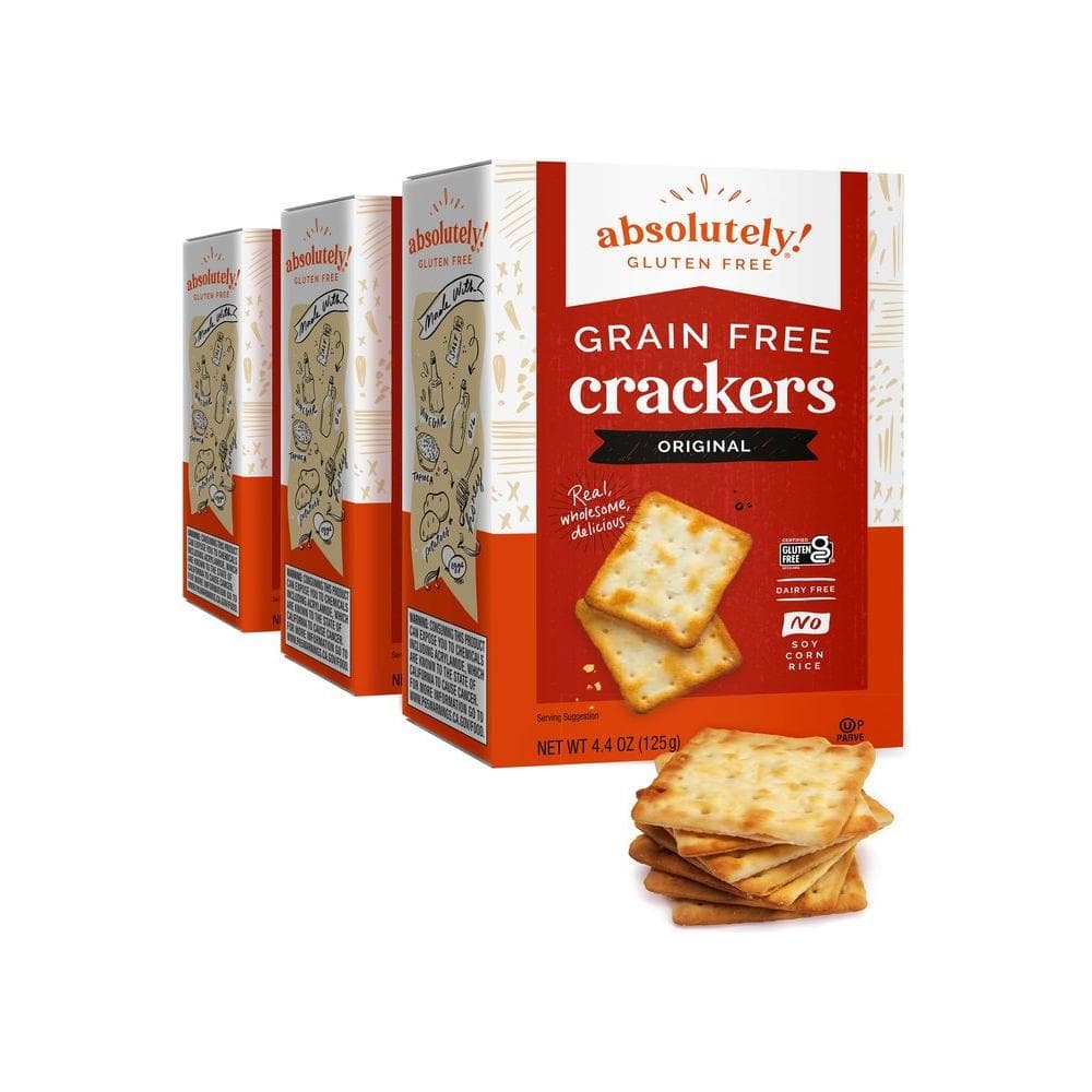 Absolutely Gluten Free Original Crackers 44 Ounce Pack of 3 - Whlsome - Snacks