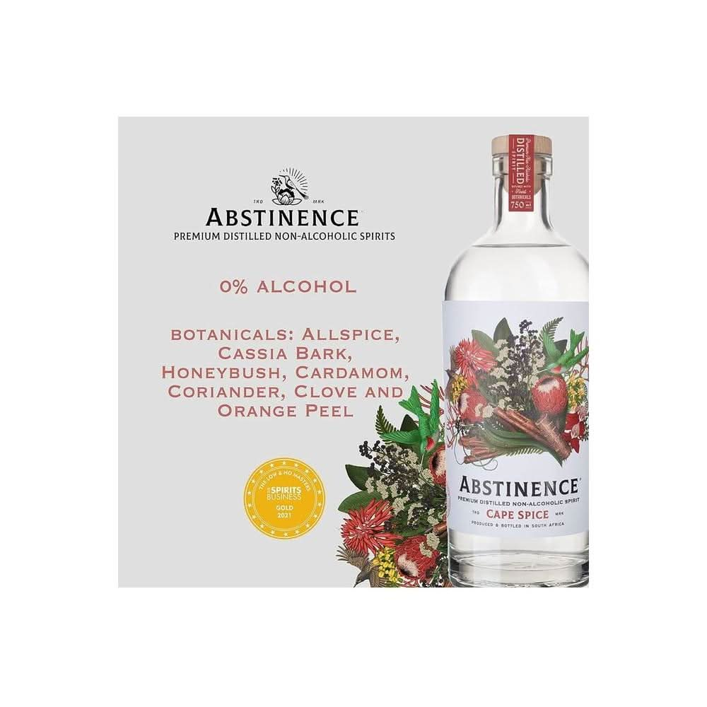 Abstinence Spirits Cape Spice Award Winning AlcoholFree Spirit Caloriefree Sugarfree 750ml - Whlsome - Drinks & Beverages