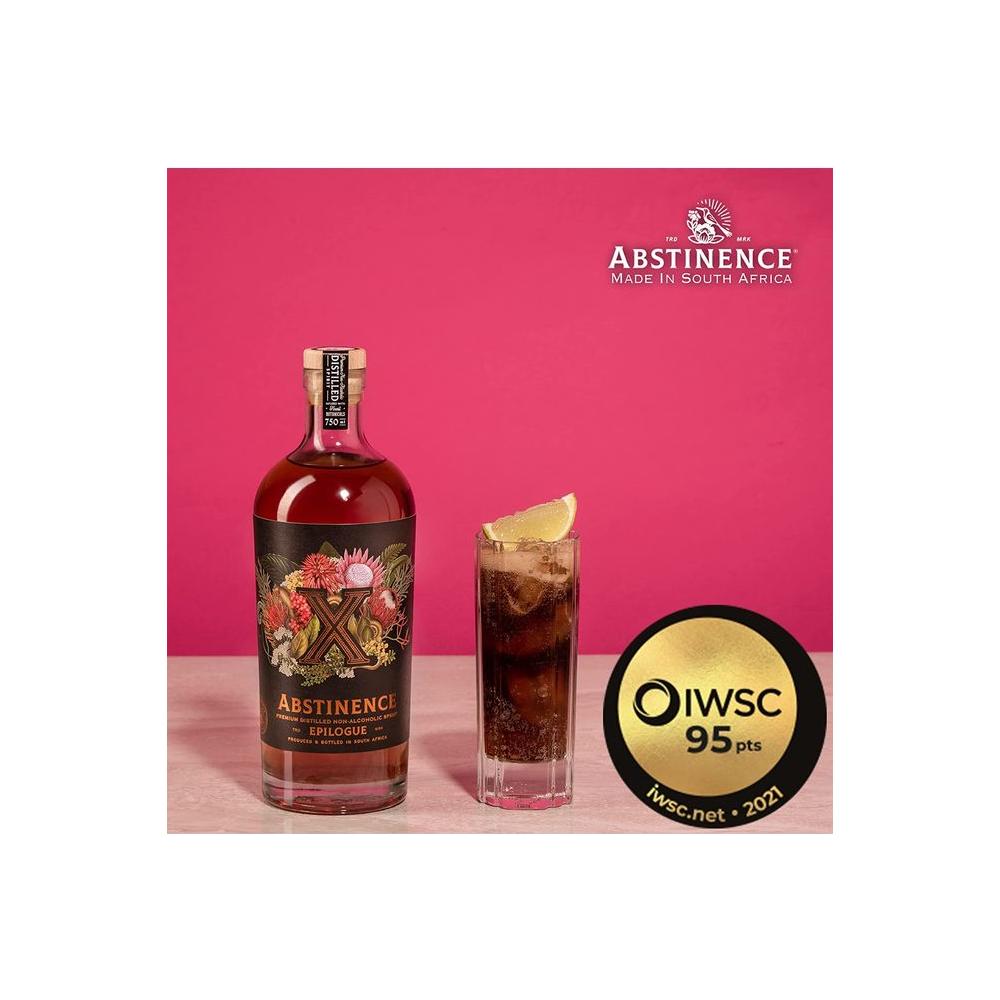 Abstinence Spirits Epilogue X Award winning NonAlcoholic Spirit Caloriefree Sugarfree 750ml - Whlsome - Drinks & Beverages