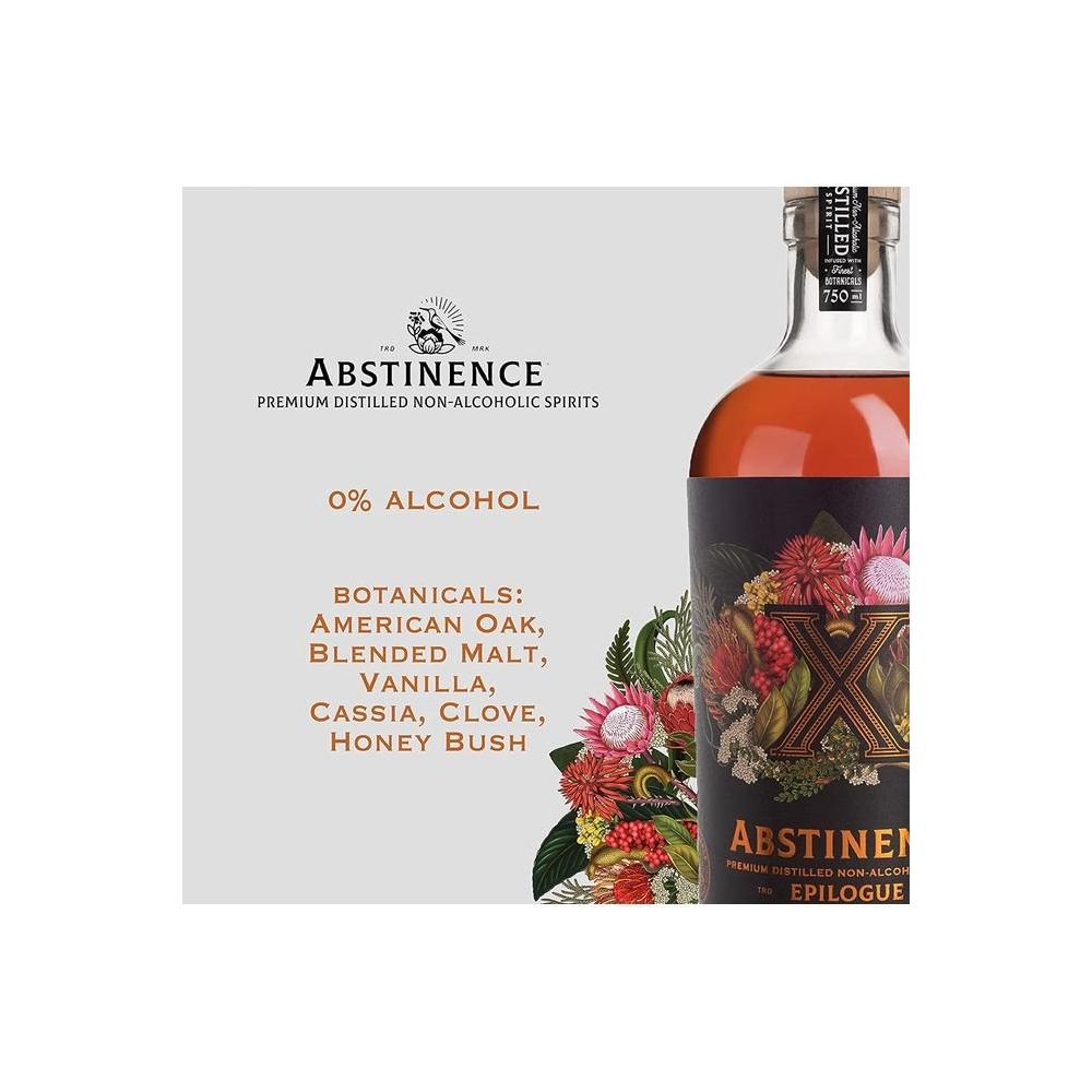 Abstinence Spirits Epilogue X Award winning NonAlcoholic Spirit Caloriefree Sugarfree 750ml - Whlsome - Drinks & Beverages