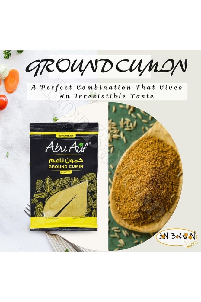 Abu Auf Cumin Ground Powder Cuminum AbuAuf Natural Dried Fresh AboAof - (1.23 oz / 35 gm) - Whlsome - Spices &amp; Seasoning