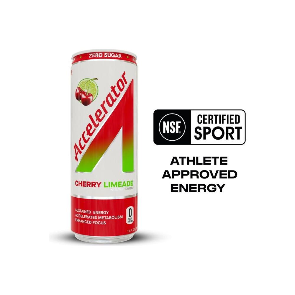 Accelerator Cherry Limeade Energy Drink 12 fl oz can Pack of 12 - Whlsome - Energy Drinks