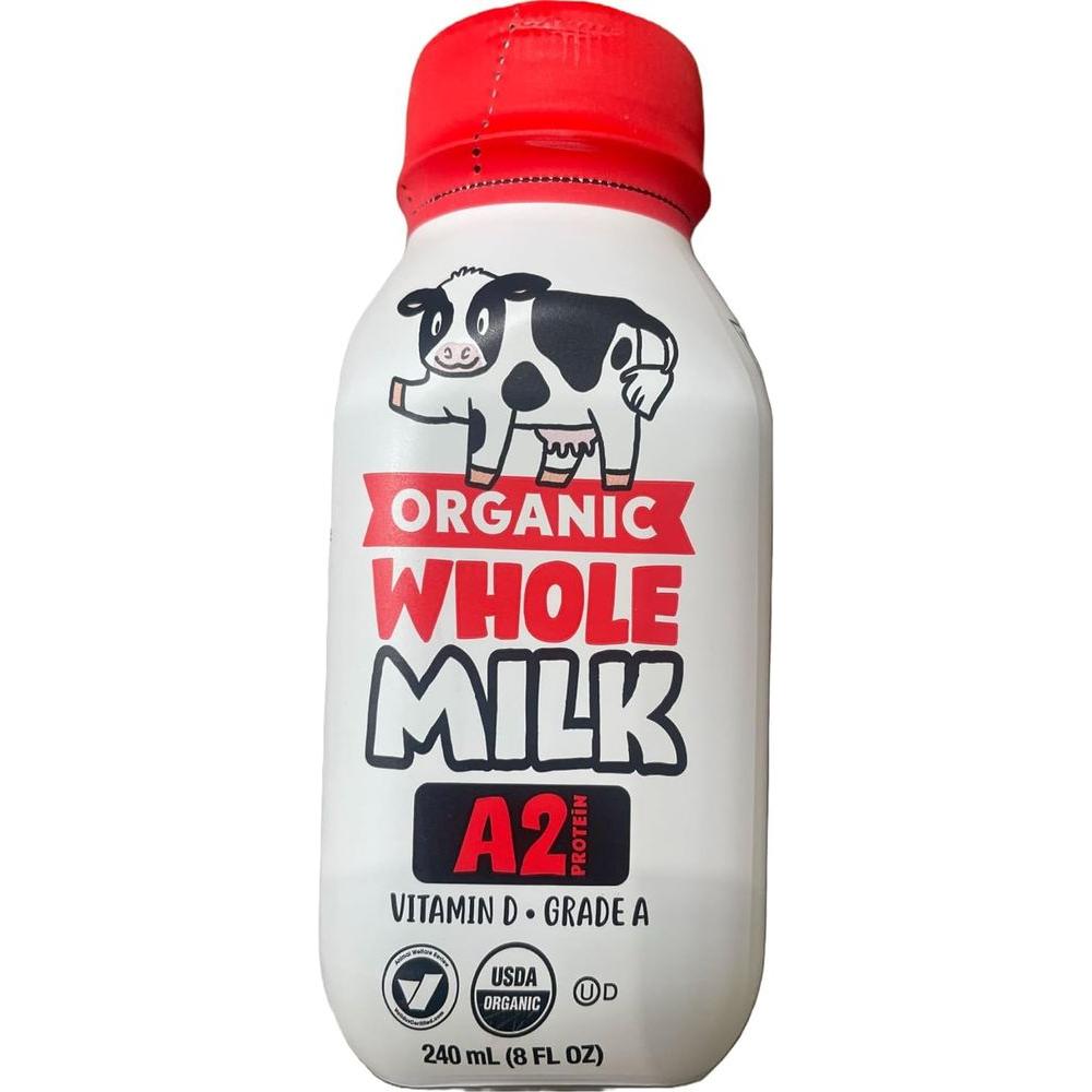 Accents Depot A2 Whole Milk Organic Shelf Stable Whole Milk Bottle Kirkland Grass Fed Milk has Vitamin D A2 Protein Single Serve 80 Fl oz Pack of 18 - Whlsome - Flavored Milk