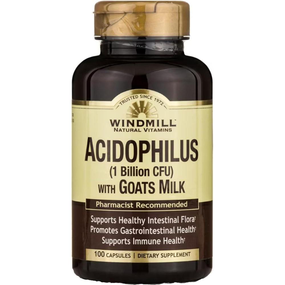 Acidophilus W/Goat Milk Caps 100&#39;s Windmill - Whlsome - Dietary Fiber