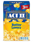 ACT II Butter Lovers Microwave Popcorn, 3 - Count 2.75 - oz. Bags - Whlsome - Popcorn