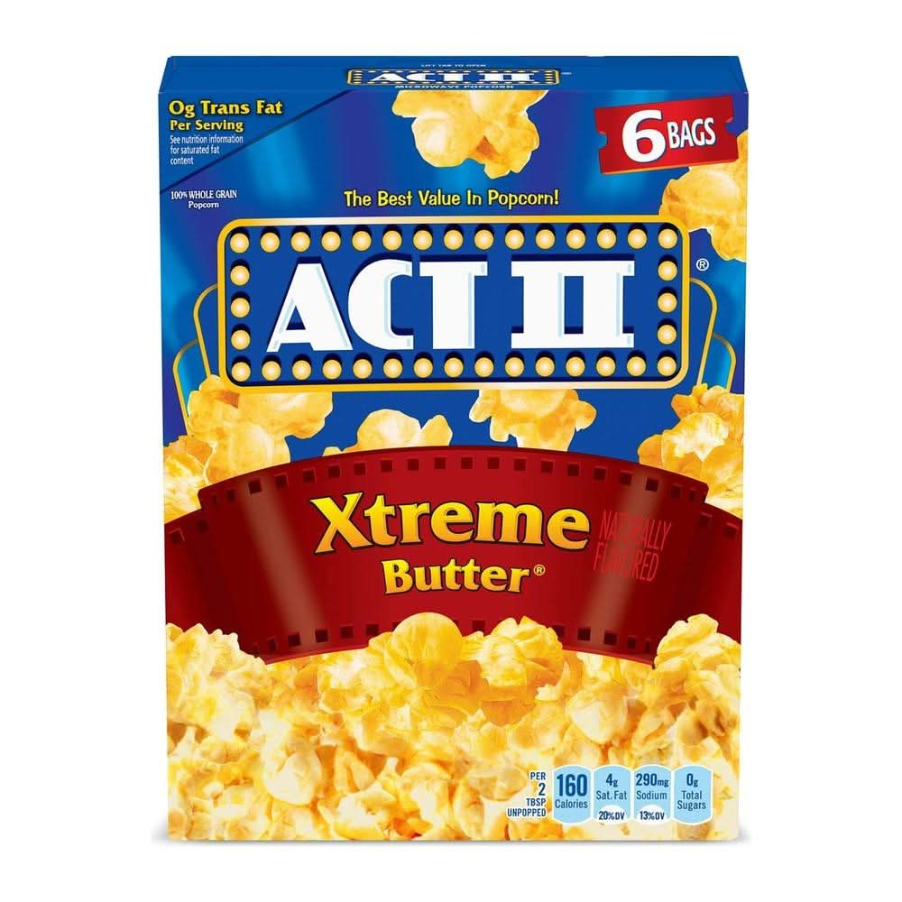 ACT II Xtreme Butter Popcorn 275 Oz 6 Ct - Whlsome - Popcorn