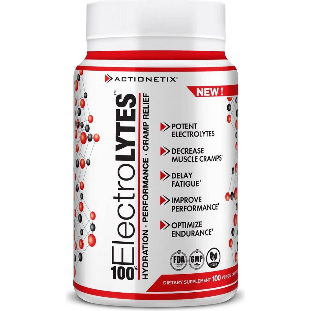 ACTIONETIX Electrolytes (100 caps) - Hydration Tablets - Electrolyte Replacement Pills for Quick &amp; Lasting Rehydration - Stimulant Free Electrolyte Capsules, Salt Capsules, Salt Tabs, Hydration Pills - Whlsome - Electrolytes