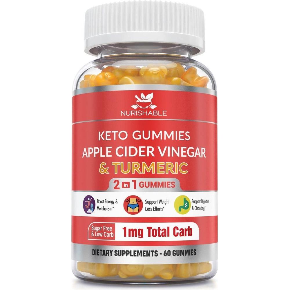 ACV Keto Gummies for Weight Loss - Advanced Weight Loss Formula with Apple Cider Vinegar and Turmeric - Transform to The Lean Life with Virtually Carb - Free & Sugarless Keto Acv Gummies: - 60 Gummies - Whlsome - Detox & Cleanse