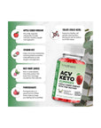 ACV Keto Gummies with Apple Cider Vinegar (with The Mother) - Sugar Free Keto ACV Gummies for Weight Management Cleanse & Detox - Natural Apple Flavor - Non - GMO - Gluten - Free - Vegan - Whlsome - Detox & Cleanse