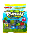 Adams Brooks Inc Sour Punch Lollipops Sour Fruit Flavors Strawberry Green Apple Blue Raspberry Sour Lollipops Sour Punch Pops Individually Wrapped 36 Count - Whlsome - Candies & Chocolates