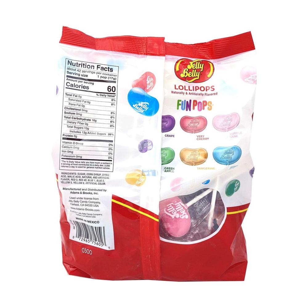 Adams Brooks Jelly Belly Lollipops 42 Count Jelly Belly Candy Classic Jelly Belly Flavors Individually Wrapped Lollipops Kosher Candy - Whlsome - Grocery (Other)