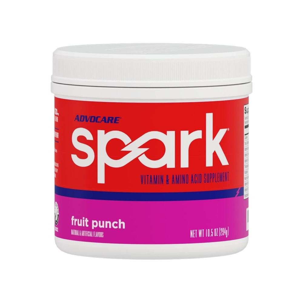 AdvoCare Spark Vitamin & Amino Acid Supplement - Focus & Energy Supplement Mix - Powdered Energy Supplement Mix - Powder Supplement Mix - Amino Acids - Fruit Punch - 10.5 oz - Whlsome - Sports Nutrition