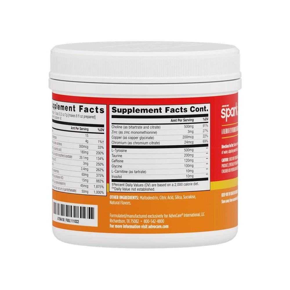 AdvoCare Spark Vitamin & Amino Acid Supplement - Focus & Energy Supplement Mix - Powdered Energy Supplement Mix - Powder Supplement Mix - Amino Acids - Mandarin Orange - 10.5 oz - Whlsome - Sports Nutrition