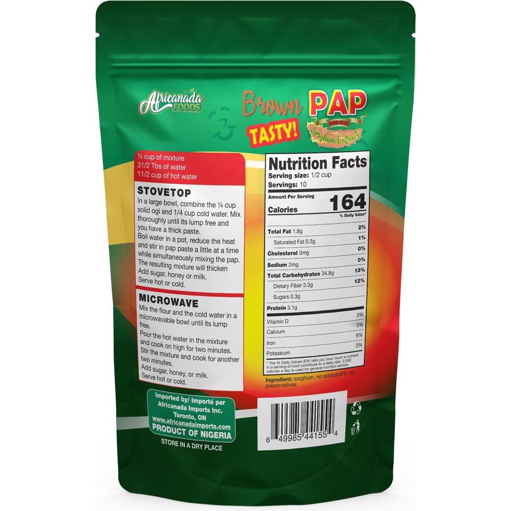 Africanada Brown Pap Powder Ogi Sorghum Extract Powder Authentic Nigerian Flavour 227g - Whlsome - Breakfast Foods