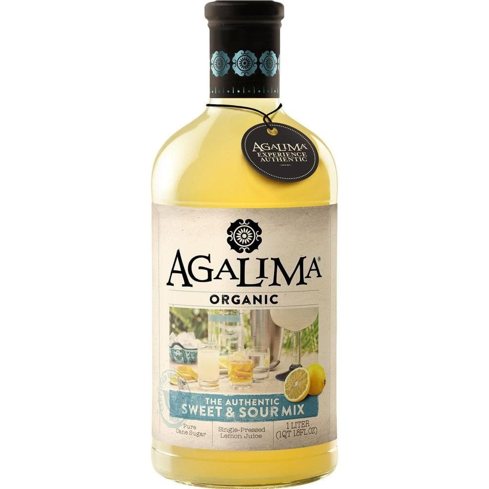 Agalima Organic Authenic Sweet Sour Drink Mix All Natural 1 Liter 338 Fl Oz Glass Bottle Individually Boxed - Whlsome - Fruit Juices