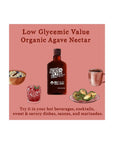 Agave In The Raw Organic Agave Nectar Sweetener, Blue Agave Syrup, No Erythritol, Sugar Substitute for Coffee, Baking, Hot & Cold Drinks, Natural, Low Carb, Vegan, Gluten - Free, 18.5oz Bottle (1 Pack) - Whlsome - Grocery (Other)