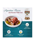 Agostino Recca Anchovies Fillets in Olive Oil Anchovy Fillets Rolled in Capers 318Oz 3Pack - Whlsome - Olive Oil