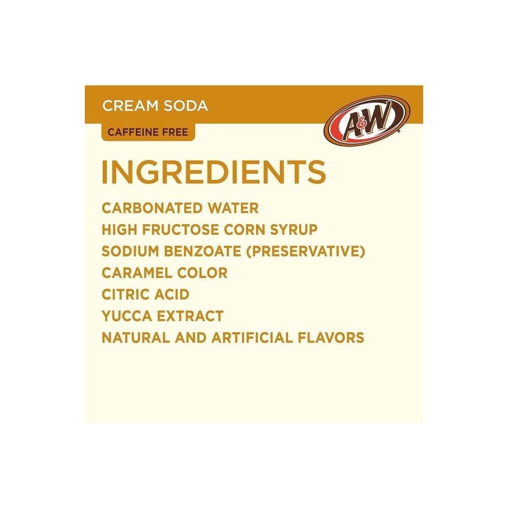 A&amp;W Cream Soda - 12 fl oz cans (Pack of 12) - Whlsome - Drinks &amp; Beverages