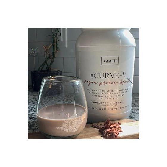 #GYMKITTY Curve V Vegan Protein Shake - 20 Grams Protein, Low Sugar, Plant - Based (Chocolate), Pea Protein Blend, MCT Oil 2lb (One Month Supply) - Whlsome - Nutritional Shakes