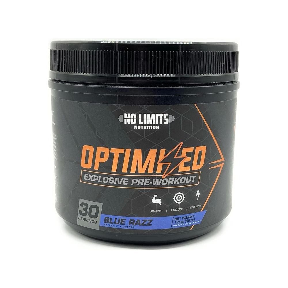 &quot;Optimized&quot; Blue Razz Pre - Workout Powder 30 Servings - Whlsome - Sports Nutrition