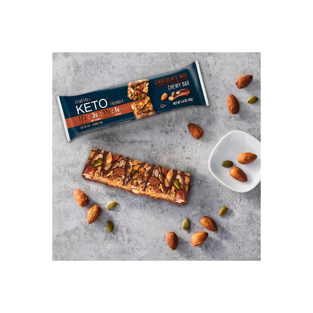 :ratio KETO Friendly Chewy Protein Bars, Chocolate Nut, Gluten Free Snack, 4 ct - Whlsome - Cereal