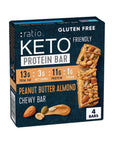 :ratio KETO Friendly Chewy Protein Bars, Peanut Butter Almond, Gluten Free Snack, 4 ct - Whlsome - Nuts & Seed Butter