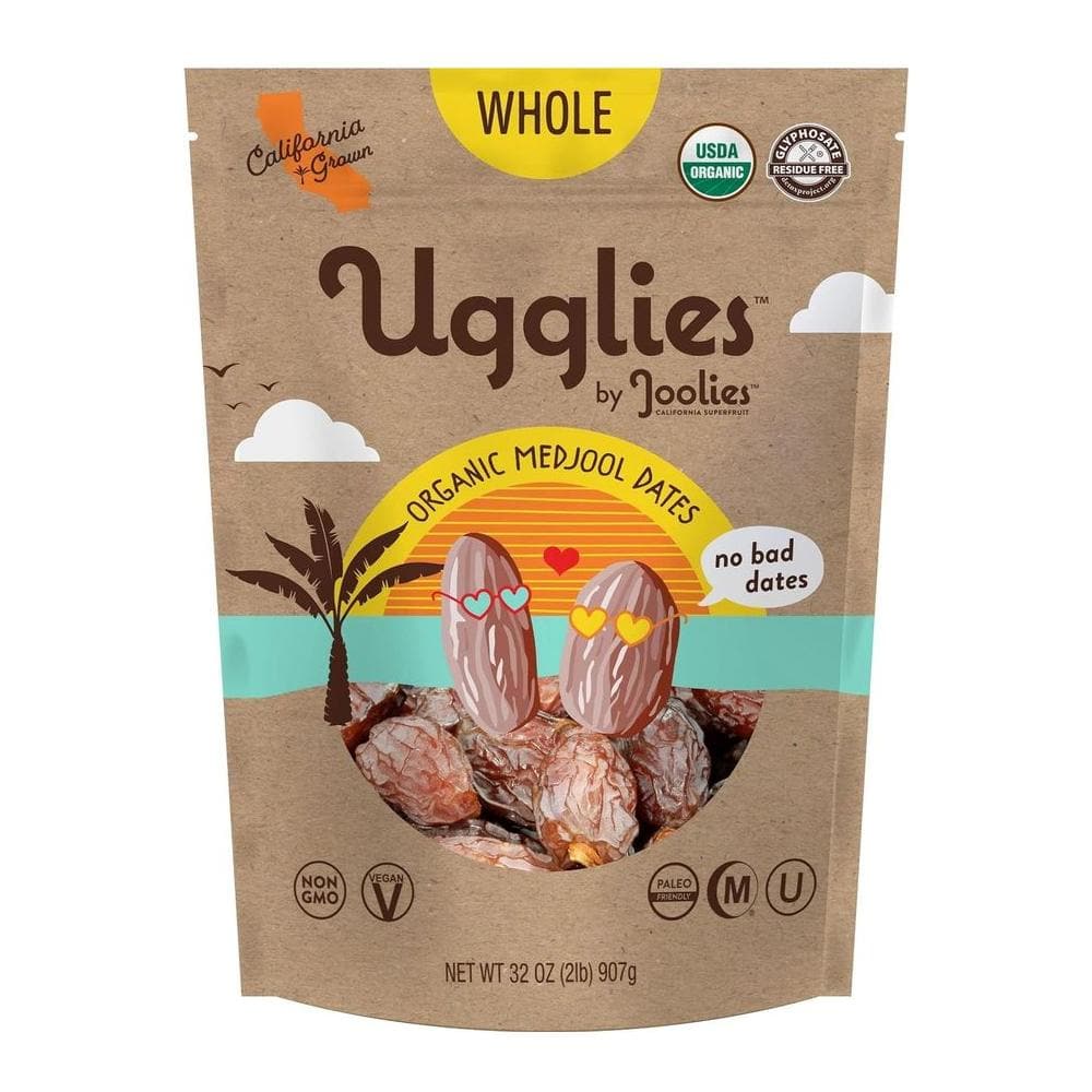 "Ugglies" By Joolies Organic Whole Medjool Dates - 2 Pound Pouch - Whlsome - Dried Fruits