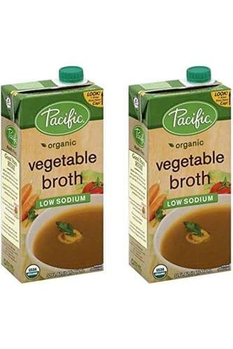 Pacific Broth, Vegetable, Organic, Low Sodium, 32 Oz (Pack of 2)