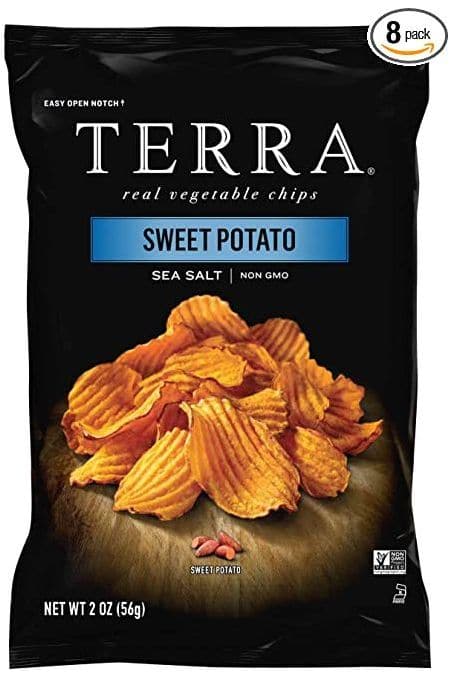 Terra Vegetable Chips, Sweet Potato with Sea Salt, 2 oz. (Pack of 8)