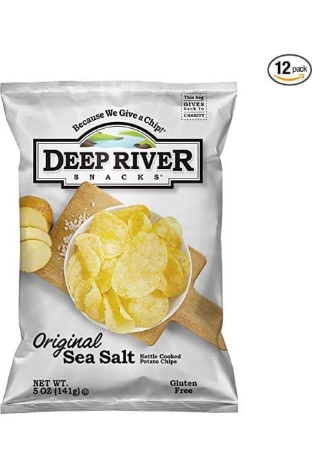 Deep River Snacks Original Sea Salt Kettle Cooked Potato Chips, 5-Ounce (Pack of 12)