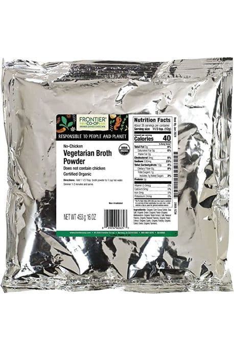 Frontier Vegetarian Broth Powder, Certified Organic, 16 Ounce Bag