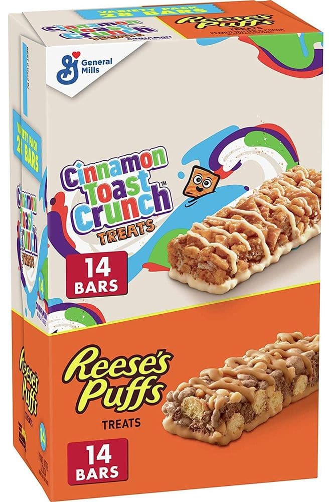 Reese&#39;s Puffs Cinnamon Toast Crunch Cereal Treat Bars Variety Pack, 28 ct