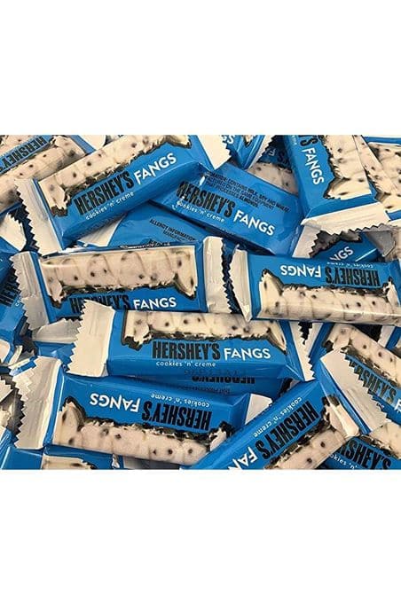 Hershey&#39;s Cookies &#39;n Creme Fangs Snack Size Candy Bar, Individually Wrapped Bulk Pack Of 2 Pounds