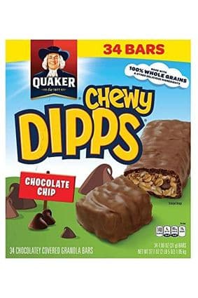 Quaker Chewy Dipps Chocolate Granola Bars - 34 Count (31g per pack)