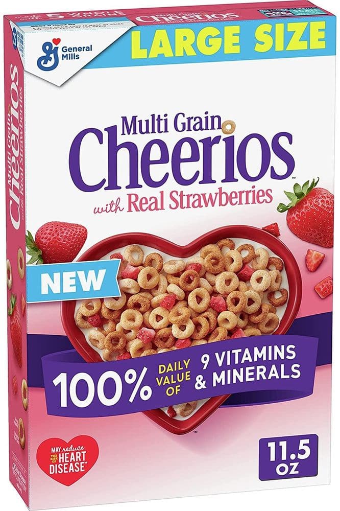 Cheerios Multi Grain Strawberries, Heart Healthy Cereal, 11.5 OZ Box